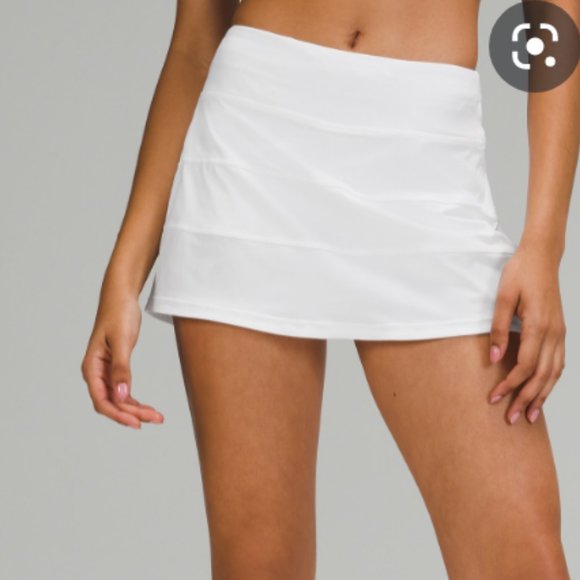 NWT Lululemon Pace Rival Mid Rise TENNIS Skirt Golf WHITE 4 regular length - Picture 3 of 9